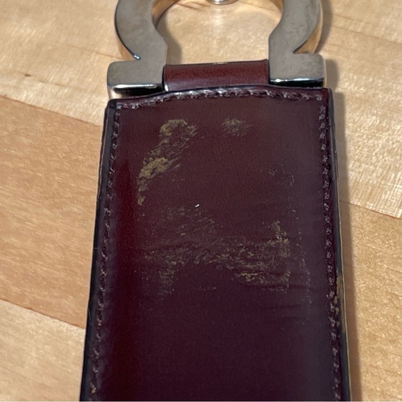 Vintage Salvatore Ferragamo Double Gancini Leather Belt Brown Silver Buckle main image 3